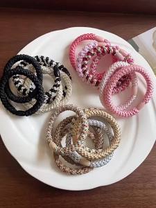 5pcs/set Hair Ties Colorful Twisted Knitted Rubber Bands Basic Elastic Hair Band Durable Ponytail Holder Women Hair Accessories