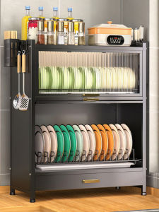 HANYUXUAN | Kệ Chén Đĩa Nhà Bếp Đa Năng Có Cửa