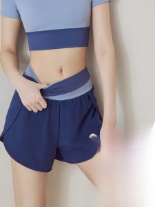 High Waist Sport Shorts Womens Fitness Summer Thin Professional Training Large Size Yoga Running Set Breathable Quick Dry Moisture Wicking