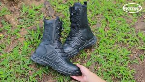 Sepatu PDL Centurion TNI Polri Brimob Security Satpam Kulit Hitam Doff Jaring Belakang VMESTE
