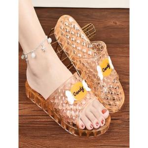 Dép Đế Phẳng Đế Dày Ngoài Trời Mùa Xuân 2023 Đế Nhựa Chống Trượt Thoải Mái Cho Nữ Dép Xăng Đan Trong Suốt Đế Dày