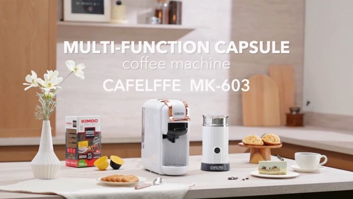 Cafetière Capsules 4 En 1 CAFELFFE MK-603 - 19 Bars, Compatible Nespresso/DG /ESE/café Moulu Machine à Café 4 En 1