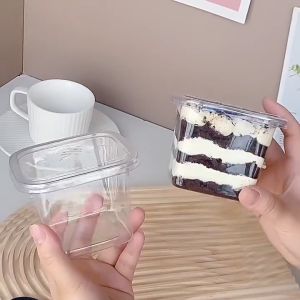 Kotak Dessert Box isi 10 Pcs Kapasitas 420 Ml / Kotak Puding Box / 10pcs Dessert Cup Korean Box Dessert Tiramisu Salad Cup / mika dessert / kotak dessert / MikaAB12