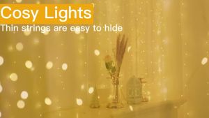 Outdoor Solar Curtain Light 3x3M 300Leds Holiday Decorations Garland 8 Modes Halloween Christmas Party Decor String Lights