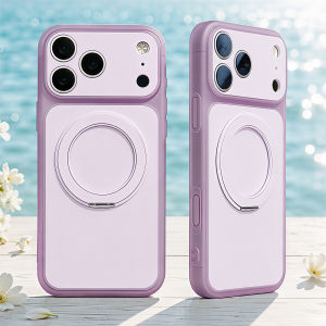 Skin Feel Jelly Soft Bumper Ring Holder Stand Phone Case For iPhone 17 16 15 14 13 Pro Max For Magsafe Shockproof Bracket Cover