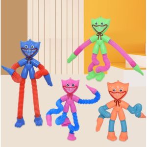 Poppy Playtime Huggy Wuggy Luminous Telescopic Toys Stress Relief Glowing Extend Tube Pipe Spidermans Hulk Captain America Series Kids Anti-stress Squeeze Toys