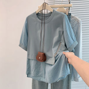 AIYITI | Unique Designed Spliced T-Shirt for Plus Size Short Sleeve