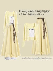 NUMEN BUTTON | Large Size Youthful Lazy Spring Outfit Three-Piece Set