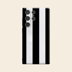 Classic Black White Vertical Stripe Luxury Fashion Full Lens Protective Case for Samsung Galaxy S26 S25 S24 A56 A36 Plus Ultra
