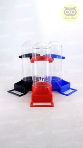 Kicau Mart Dispenser Galon Cepuk Tabung Sempati Kepala Lebar Wadah Tempat Makan Pakan Minum Burung Lovebird Kenari Murai Kacer Parkit Pleci Cucak Ciblek Dll Hamster DSKBS