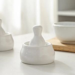 Ceramic Mortar And Pestle Set For Grinding Spices Herbs And More Kitchen Decor Essential Durable Herb Grinder Pill Crusher