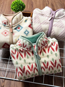 Girls Fleece Jacket Spring Autumn Inner Wear School Uniform Particle Velvet Coat Childrens Clothing Soft Polyester Zipper Closure