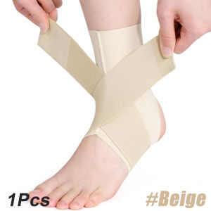 1PCS Adjustable Ankle Brace with Compression Straps Non-Slip Silicone – Breathable Ankle Sleeve for Sports and Injury Recovery