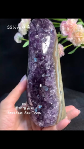 紫晶柱✨ 高挑又带着圆润👐原矿紫水晶 Raw Amethyst 🔮 💁‍♀️Three-in-one natural combination: Yellow Phantom White Agate and Green Phantom ✨