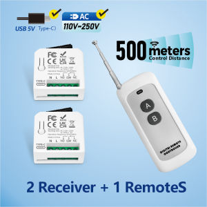 WenQia 433MHz Wireless Remote Control Switch Dry Contact Relay Interruptor AC 220V 110V USB 5V 1CH 10A for Light/Fan/Door Electric Lock