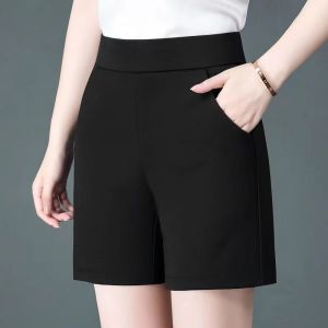 Ice Silk Wide Leg Cropped Pants Women 2024 Summer New Arrival High Waist Drooping K-style Casual Pants Loose Thin Culotte Women