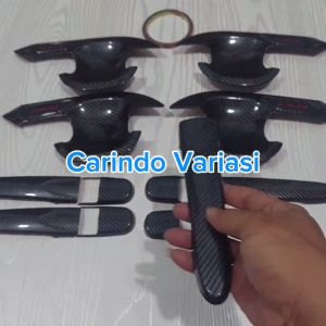 Paket Cover Door Handle Outer Pintu Toyota Calya 2016-2024 Carbon Glossy