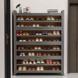 Home Use Large Capacity Steel Shoe Cabinet Doorway Multi-layer Floor-standing Rack Integrated Dust-proof Shoe Rack with Puller