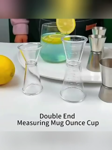 20/40CC Acrylic Clear Double Jigger Measuring Cup Measuring Cup for 100ml Milktea Measuring Pitcher