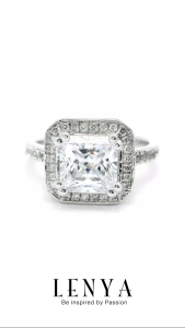 LENYA แหวน CZ Diamondlike เสริมบุคลิกและความมั่นใจ ขนาด 7 มิล ตัวเรือนเงินแท้925 ชุบทองคำขาว