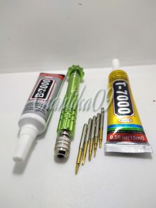 Screw obeng set 5in1 5 in one baut multi sekrup mur + lem 15 ml bening  hitam