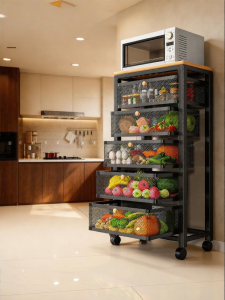 YIXUAN | Moveable Multi-level Kitchen Stand for Fruit Vegetables and Microwave