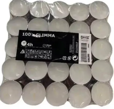 [100pcs] iKea Tealight candle Unscented tealight4 hours Burn Time White Tea Light Candle Unscented for occasion dinner tea light candle holder glass tea light candle holders made with quality wood tea light holder