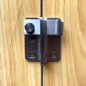 1 Set Stainless Hasp Latch Lock Sliding Door Window Cabinet Fitting Room Door Lock Safety Buckle Small Right Left Set