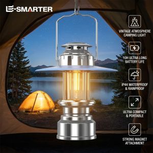 Camping Tent Vintage LED Lantern Portable Handheld Emergency Charging Lamp Stylish Atmosphere Lighting for Outdoor