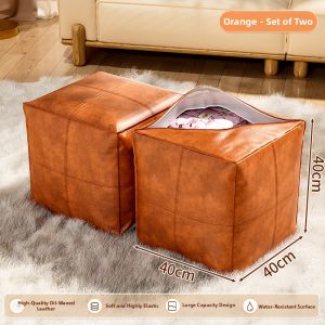 MEIZHUFU | Multifunctional Storage Ottoman for Living Room