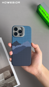 HOWESION Carbon Fiber Texture Stand Magnetic Phone Case For iPhone 16 Pro Max /15 14 13 Pro Max Pixel Shockproof Hard Matte Protective Case