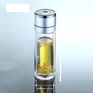 New Car-use One-click Open Double-layer Glass Tea-separated Cup
