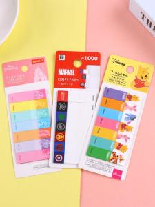 Colorful PET Fluorescent Waterproof Arrows Sticky Notes Bookmarks Cute Cartoon Design Luminous Stationery Supplies
