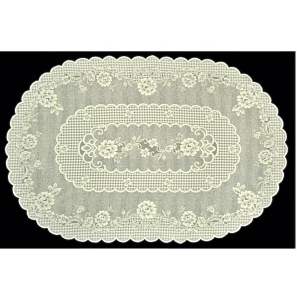 Taplak Meja Makan 8 Kursi Oval MAROON uk 150 x 270 cm Bahan Kain Polyester Corak Bunga Mahkota