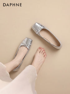 Daphne | Silver Ballet Flat Shoes Autumn French Style
