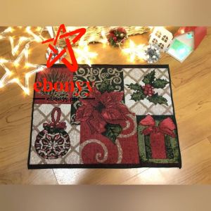 【Fast Delivery】Christmas Placemat Table Runner Cotton Weave Table Mat Embroidery Holiday 33x45cm GreeN Home Living