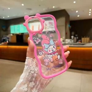 Softcase Curly Clear Cute For OPPO A5s / A12 / A11K / A7 / F9 Case Transparan Karakter Protec Camera