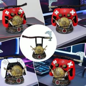 Controller Storage Bracket God War Game Controller Stand for PS4/PS5/Switch Universal Desktop Display Stand Mobile Phone Holder