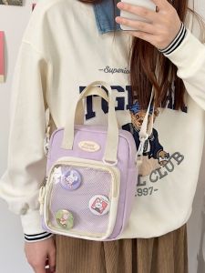 Adorable Anime Shoulder Bag Transparent Doll Bag Bikkuri Pain Lightweight Mobile Phone Bag Youthful Fashion Handbag for Students