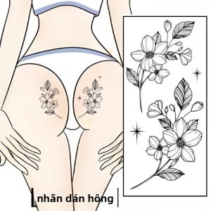 Hình Dán Tạm Thời Họa Tiết Cành Cây Và Hoa Chân Thực Dán Vùng Mông Quyến Rũ Chống Nước Dành Cho Người Trên 14 Tuổi