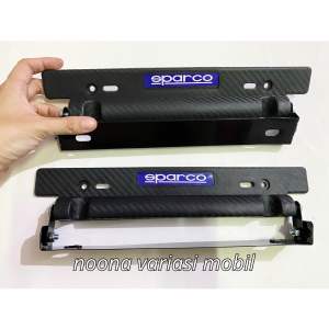 2pcs dudukan tatakan tempat plat nomor mobil jdm hitam iworld tekuk adjustable
