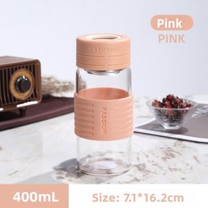 FSJP | Portable Glass Tea Infuser Cup with Anti-scald Feature