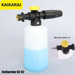 Vòi Phun Bọt Tuyết Điều Chỉnh 750ML Cho Máy Rửa Xe Áp Lực Karcher K2-K7 Máy Tạo Bọt Xà Phòng Với Tay Cầm Và Vòi Phun Cột Nước
