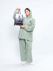 Jas Hujan Raincoat Setelan Pria Wanita Bahan Tebal PVC 025 Elastis Anti Rembes By Extrime