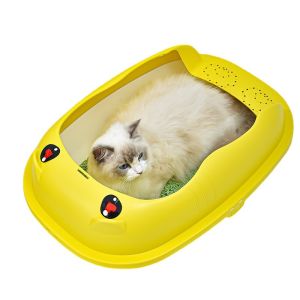 หนังสือกระบะทรายแมว - ห้องน้ำแมว กระบะทรายแมว โต กระบะทรายแมว XXL ขอบสูง กันทรายกระเด็น แถมฟรี