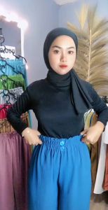 KULOT CRINCLE WANITA HIGHWAIST KANCING DUA