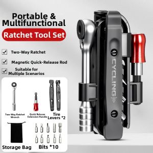 TOOKTRO | Mountain and Road Bike Repair Tool Kit Ratchet Torque Wrench Hex Key