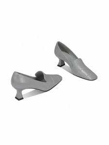 JESSICA SOPHIA | Structured Pointed Toe Wide Heel Leather High Heels