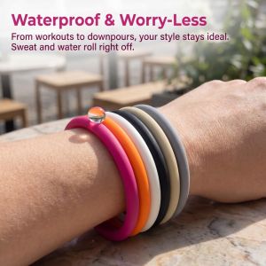 1 Piece/Round Silicone Bracelet Simple Silicone Bracelet Seamless Silicone Bracelet Half-Circle Silicone Bracelet Black and White Couple Bracelets Stylish Silicone Bracelets
