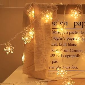 Lampu Hias String Lights Snowflake Christmas Decoration Battery 20 LED
